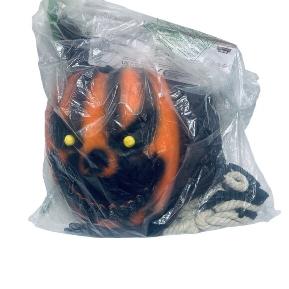 Child Scarecrow Costume M 8-10 Includes Cloak Mask Robe Neck Rope Belt Gloves - Picture 5 of 7